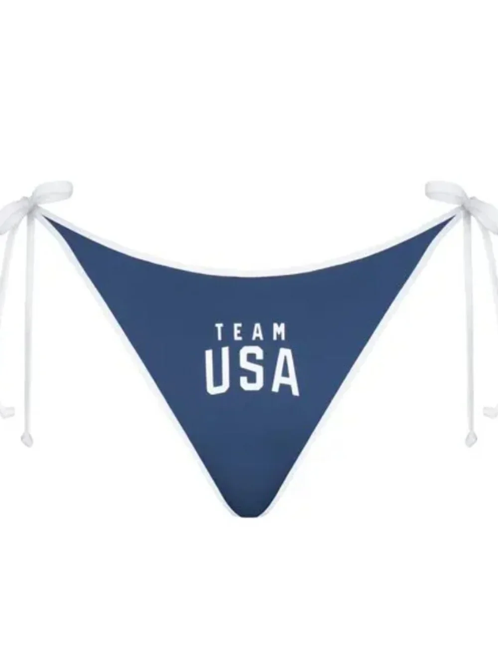 SKIMS for Team USA Signature Swim Dipped Tie Bikini Bottom, Navy, S